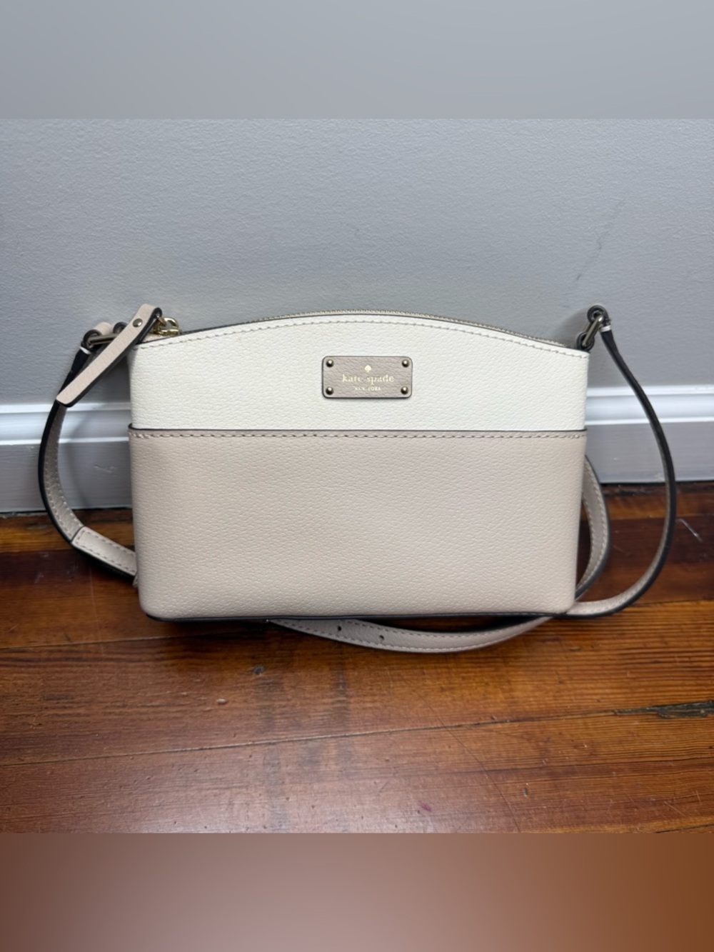 kate spade Cream and Light Beige Two-Tone Crossbody Bag